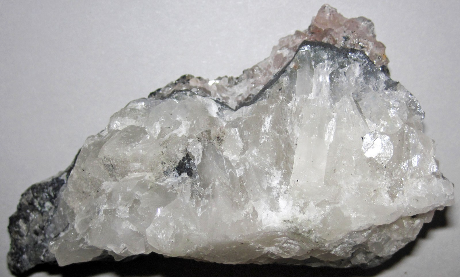 Calcite and quartz mineral specimen